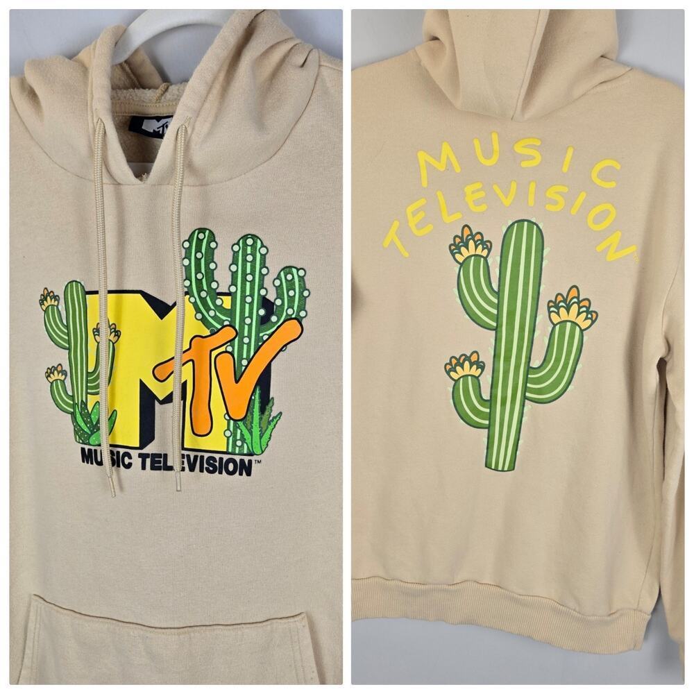 MTV Streetwear Hoodie Cactus Southwest Graphic Sweatshirt MEDIUM Skater Grunge